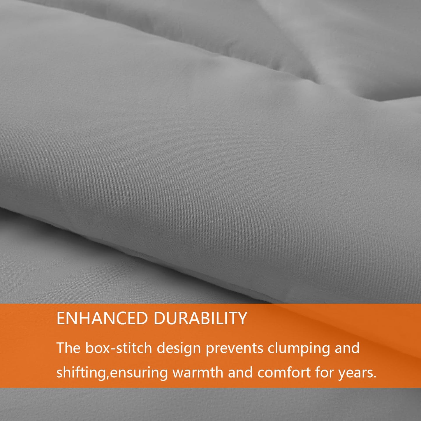 YOOHU Full Comforter Set Grey, 3 Pieces Lightweight All Season Solid Bedding Comforters Sets, Down Alternative Comforter Bed Set Quilt Blanket, (86x82In Comforter & 2 Pillowcases),Gray1