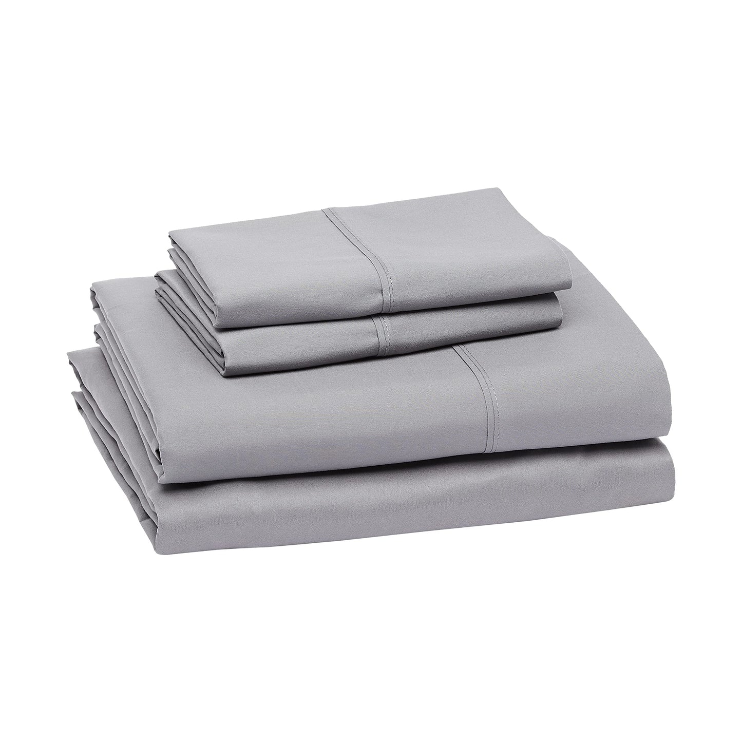 Amazon Basics Lightweight Super Soft, Wrinkle-Free Luxury Microfiber 4 Piece Bed Sheet Set with 14-Inch Deep Pockets, Full, Dark Gray, Solid1