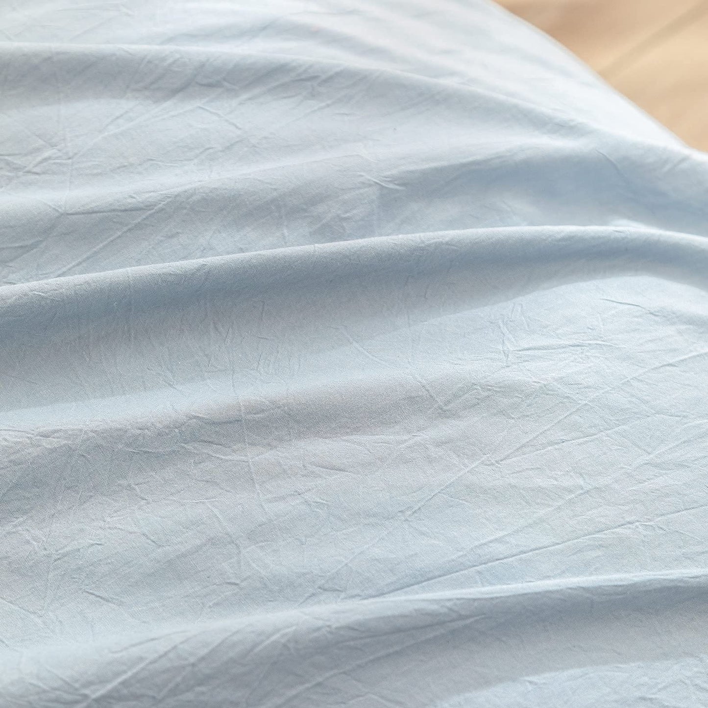 BESTOUCH Duvet Cover Set 100% Washed Cotton Linen Feel Super Soft Comfortable Chic Lightweight 3 PCs Home Bedding Set Cornflower Blue Queen1